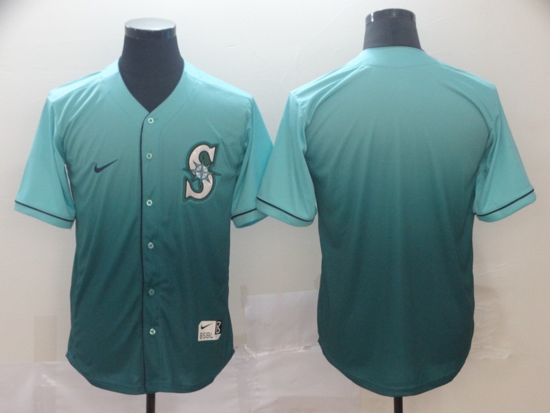 Men's Seattle Mariners Aqua Blank Jersey